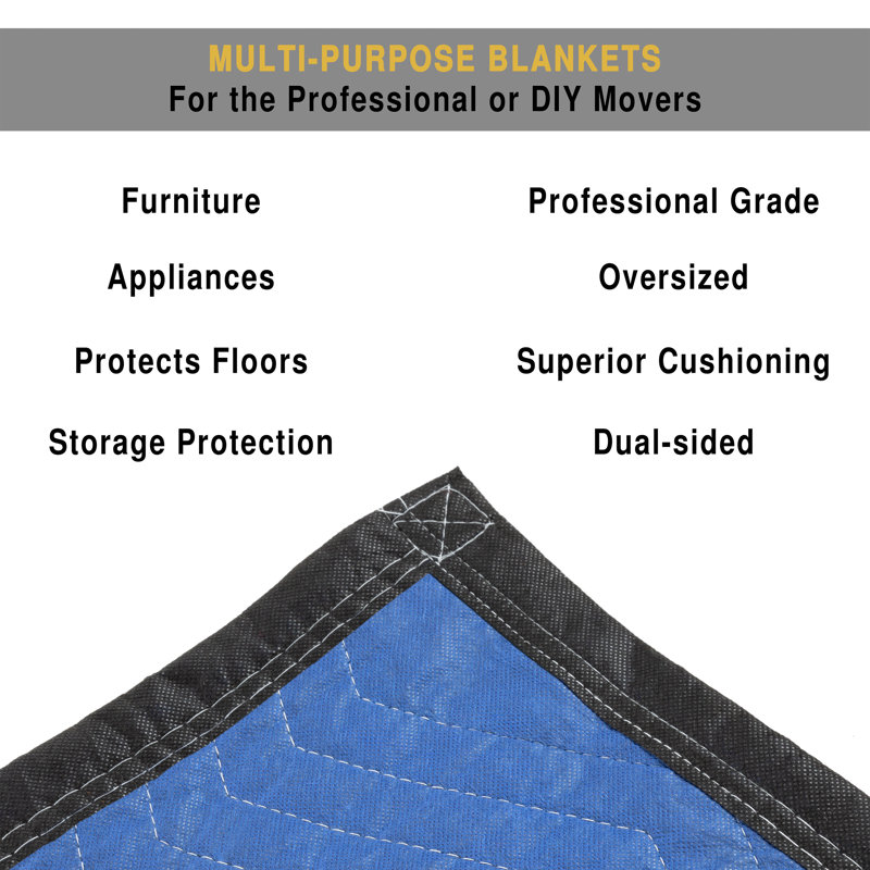 Stalwart Moving Blankets Duallayer Padded Blankets Storage